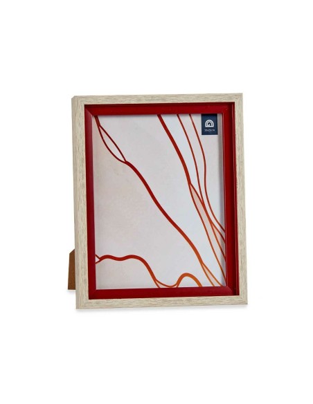 Cadre photo Verre Rouge Bois Marron Plastique (24 x 2 x 29 cm) (6 Unités)
