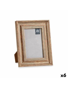 Cadre photo Verre Bois Marron Bronze Plastique (16,5 x 2 x 21 cm) (6 Unités)
