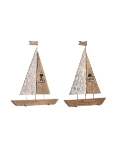 Figurine Décorative DKD Home Decor 36,5 x 10 x 54 cm 37,5 x 10 x 48 cm Marron (2 Unités)