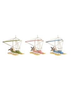 Figurine Décorative DKD Home Decor 32,5 x 20,5 x 24 cm Bleu Rose Vert Vintage (3 Pièces)