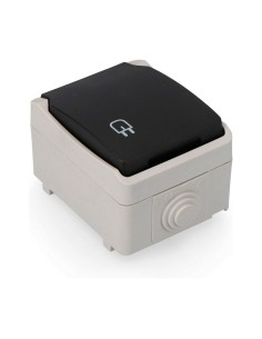 Socle de prise EDM Gris Surface 16 A Avec couvercle