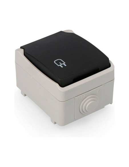 Socle de prise EDM Gris Surface 16 A Avec couvercle