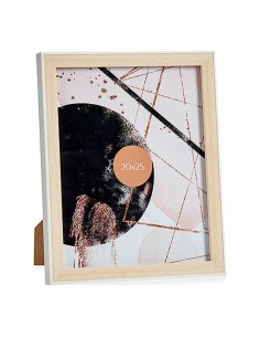Cadre photo Bois Marron Blanc Plastique verre (22,6 x 2 x 27,6 cm) (6 Unités) 2