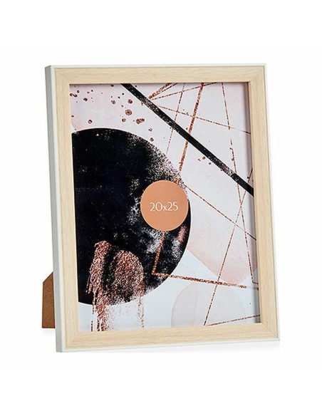 Cadre photo Bois Marron Blanc Plastique verre (22,6 x 2 x 27,6 cm) (6 Unités)