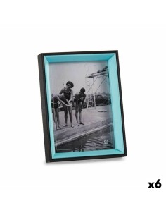 Cadre photo Verre Noir Bleu Bois MDF (6 Unités) (3 x 20 x 15 cm)