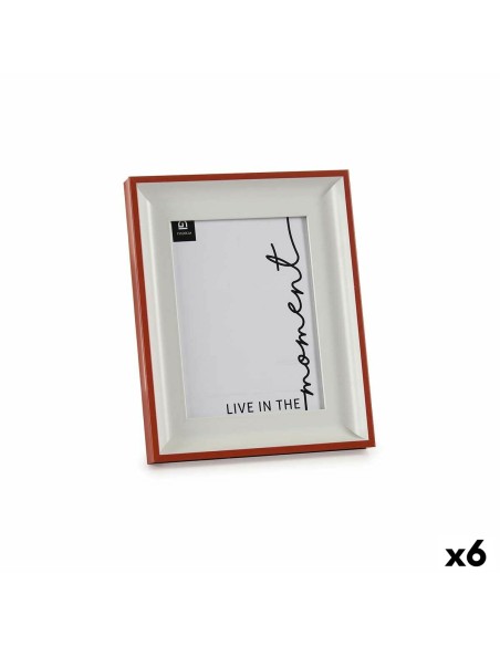 Cadre photo Verre Rouge Blanc Plastique (2,5 x 26,2 x 21 cm) (6 Unités)