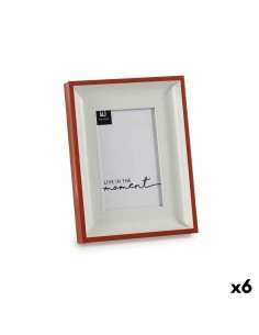 Cadre photo Verre Rouge Blanc Plastique (2,5 x 21 x 16 cm) (6 Unités)