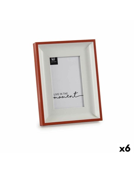 Cadre photo Verre Rouge Blanc Plastique (2,5 x 21 x 16 cm) (6 Unités)