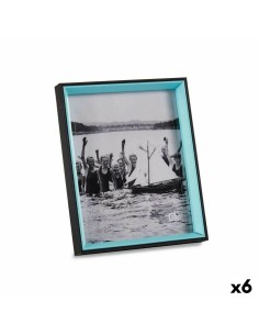 Cadre photo Verre Noir Bleu Bois MDF (6 Unités) (3 x 27 x 22 cm)