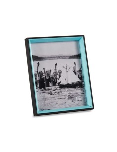 Cadre photo Verre Noir Bleu Bois MDF (6 Unités) (3 x 27 x 22 cm) 2