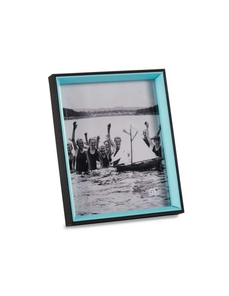 Cadre photo Verre Noir Bleu Bois MDF (6 Unités) (3 x 27 x 22 cm)