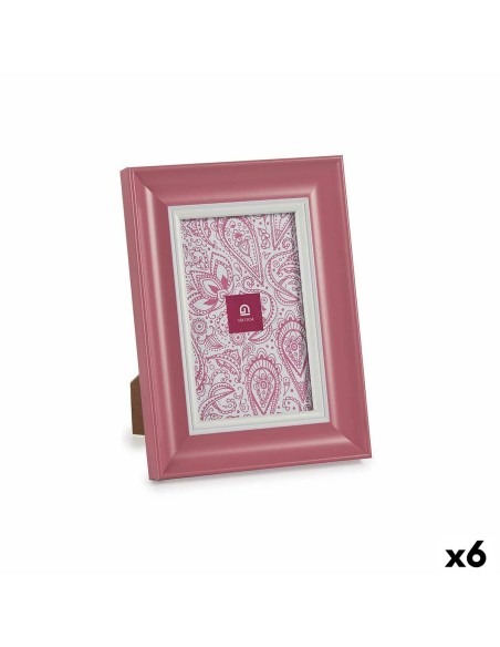 Cadre photo Verre Rose Plastique (6 Unités) (2 x 21 x 16 cm)