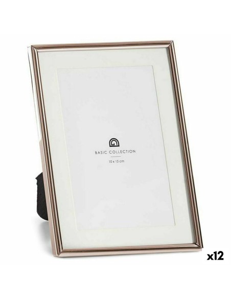 Cadre photo Verre Acier Cuivre (13,5 x 18,5 x 13,5 cm) (12 Unités)