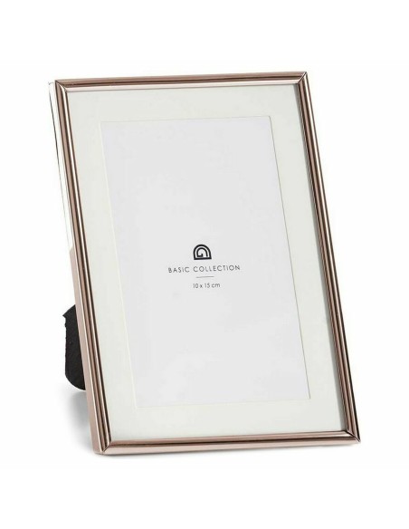 Cadre photo Verre Acier Cuivre (13,5 x 18,5 x 13,5 cm) (12 Unités)