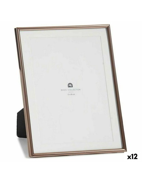 Cadre photo Verre Acier Cuivre (13 x 23 x 18,4 cm) (12 Unités)