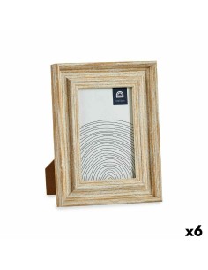 Cadre photo Verre Doré Bois Marron Plastique (16,2 x 2 x 21 cm) (6 Unités)