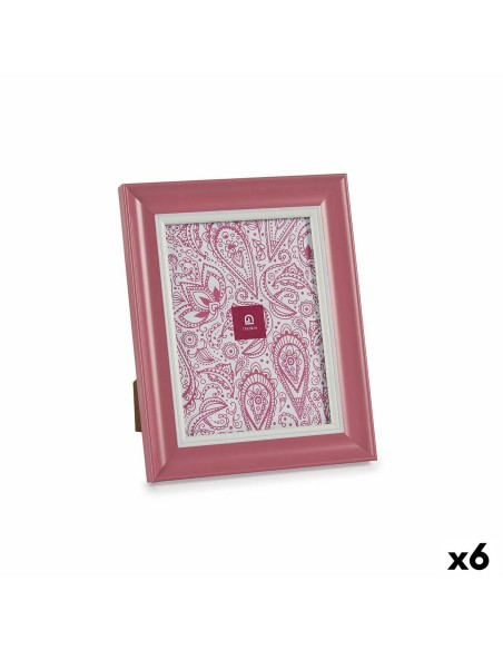 Cadre photo Verre Rose Plastique (6 Unités) (2 x 26 x 21 cm)