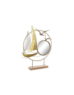 Figurine Décorative DKD Home Decor Miroir Doré Métal méditerranéen (53 x 9 x 67 cm)