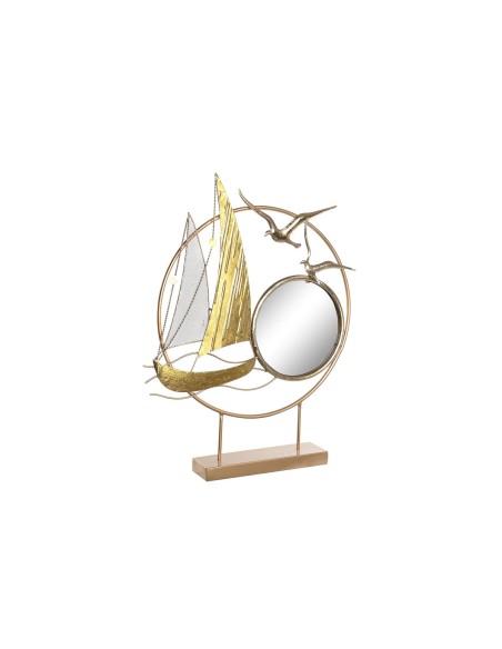 Figurine Décorative DKD Home Decor Miroir Doré Métal méditerranéen (53 x 9 x 67 cm)