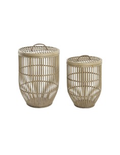 Set de basket DKD Home Decor Bambou (40 x 40 x 61 cm)