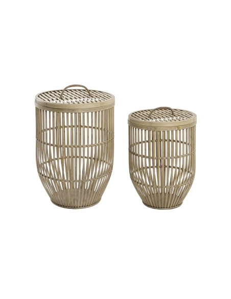 Set de basket DKD Home Decor Bambou (40 x 40 x 61 cm)