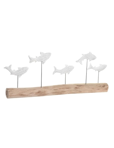 Figurine Décorative DKD Home Decor Finition vieillie Marron Blanc Résine Bois de manguier Spirales (77 x 8 x 31 cm)