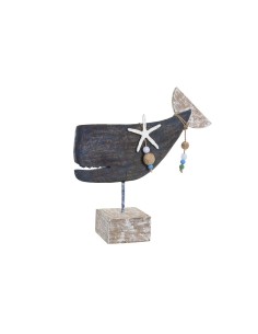 Figurine Décorative DKD Home Decor Bleu Résine Bois de manguier (37 x 11 x 39 cm)