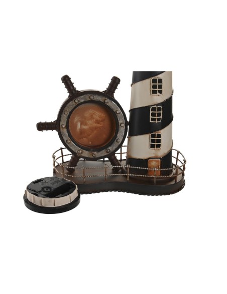 Horloge de table DKD Home Decor 25.5 x 14 x 32.5 cm Rouge Noir Métal Vintage Phare (2 Unités)