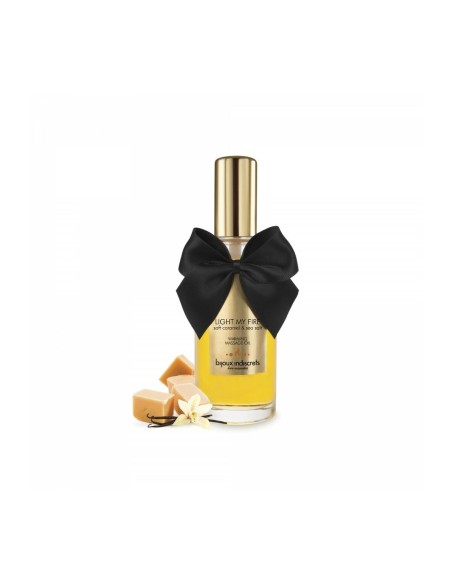 Huile de massage érotique Bijoux Cosmetiques Light My Fire 100 ml Caramel Effet chaleur