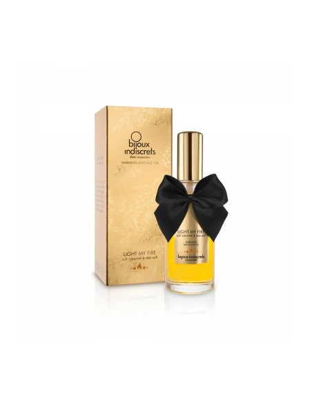 Huile de massage érotique Bijoux Cosmetiques Light My Fire 100 ml Caramel Effet chaleur