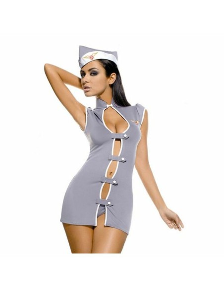 Costume Érotique Obsessive Stewardess Gris