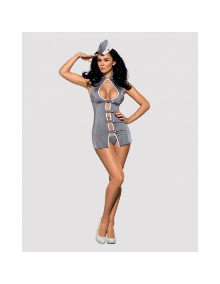 Costume Érotique Obsessive Stewardess Gris