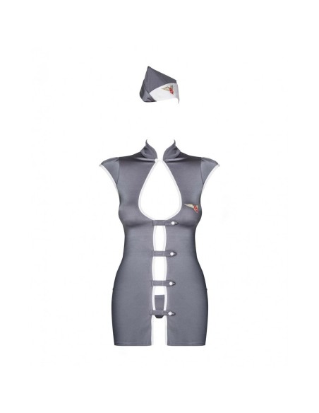 Costume Érotique Obsessive Stewardess Gris