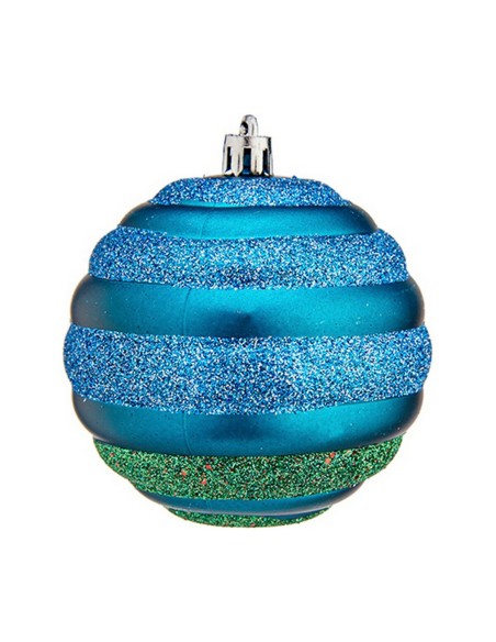 Lot de boules de Noël Krist+ 00887 Bleu Vert PVC Ø 8 cm (12 Unités)