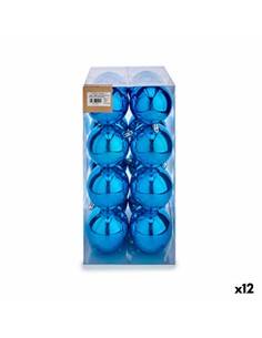 Lot de boules de Noël Krist+ K1912475-1 Bleu Plastique (12 Unités)