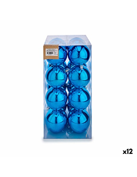 Lot de boules de Noël Krist+ K1912475-1 Bleu Plastique (12 Unités)