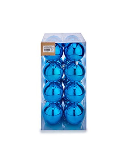 Lot de boules de Noël Krist+ K1912475-1 Bleu Plastique (12 Unités)