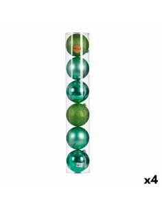 Lot de boules de Noël Krist+ 00803 Vert Plastique 6 Pièces (4 Unités)
