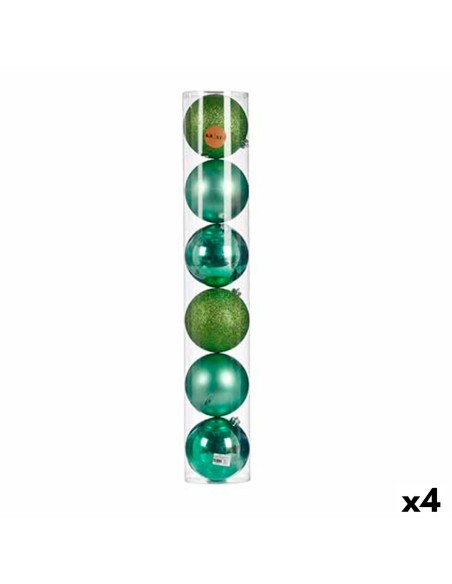 Lot de boules de Noël Krist+ 00803 Vert Plastique 6 Pièces (4 Unités)