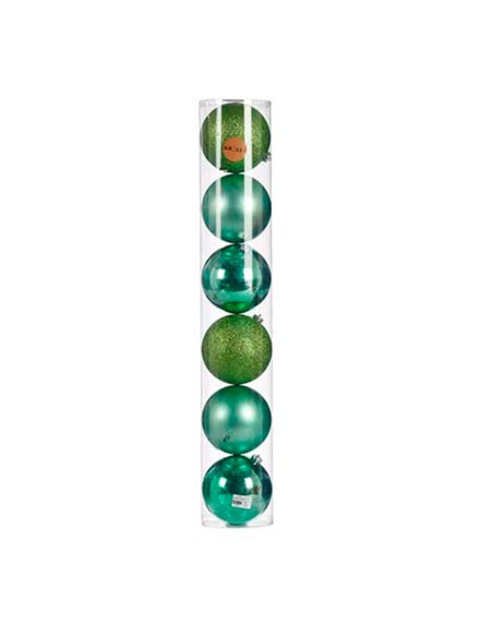 Lot de boules de Noël Krist+ 00803 Vert Plastique 6 Pièces (4 Unités)
