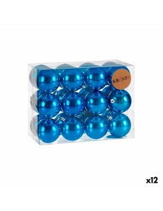 Lot de boules de Noël Krist+ K1912477-1 Bleu Plastique (12 Unités)