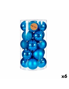 Lot de boules de Noël Krist+ K1912481-2 Bleu Plastique (6 Unités)