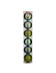 Lot de boules de Noël Krist+ 00804 Vert Plastique Ø 12 cm 6 Pièces (6 Unités) 2