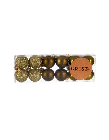 Lot de boules de Noël 3 x 4 x 3 cm Vert Plastique (12 Unités)