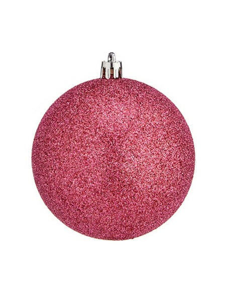 Lot de boules de Noël Krist+ 00788 Rose Plastique Ø 8 cm (24 Unités)