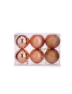 Lot de boules de Noël Cuivre Plastique 8 x 9 x 8 cm (24 Unités) 2