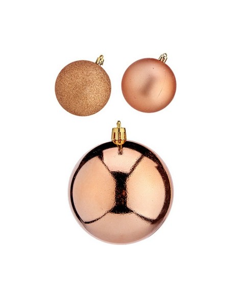Lot de boules de Noël Cuivre Plastique 8 x 9 x 8 cm (24 Unités)