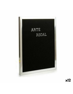 Cadre Argenté Noir Panneau 144 Lettres (2,5 x 50,5 x 40,5 cm) (12 Unités)