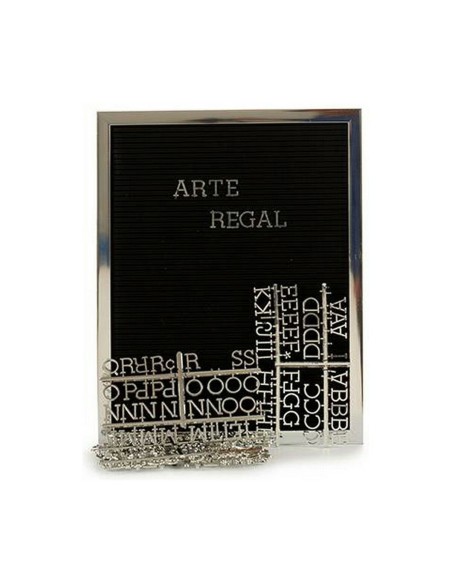 Cadre Argenté Noir Panneau 144 Lettres (2,5 x 50,5 x 40,5 cm) (12 Unités)