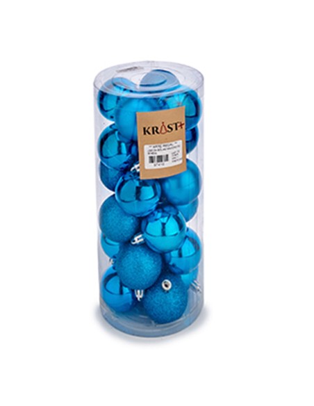 Lot de boules de Noël Krist+ K1912484-2 Bleu Plastique (12 Unités)